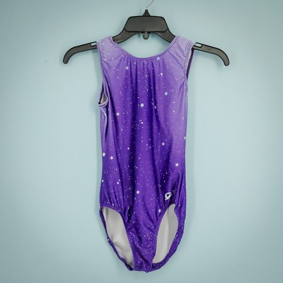 GK Size AS Adult Small Purple Print Gymnastics Sleeveless Leotard Set Lot of 2 - Picture 5 of 9